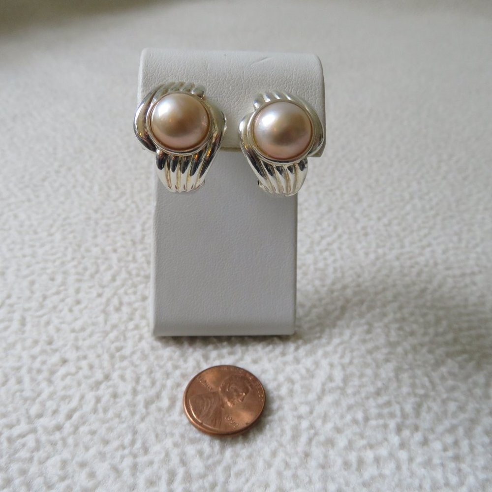 Champagne Mabe Pearl Earrings View 2